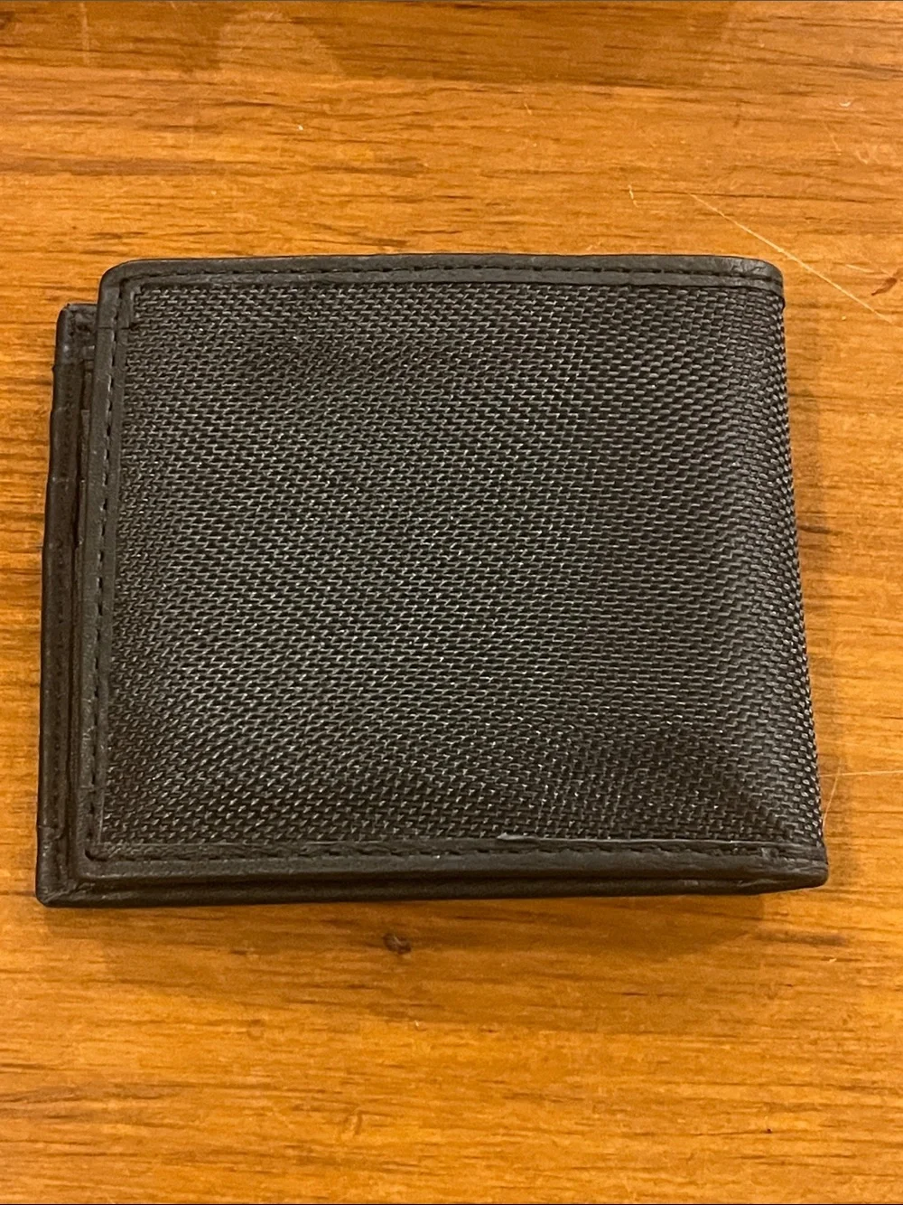 Stone Mountain Leather Canvas RFID Blocking Bi Fold Wallet and Key Fob Chain